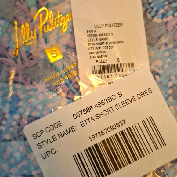 Lilly Pulitzer Dress - Etta Dress NWT Barton Blue Star Gazer Small - Picture 5 of 15